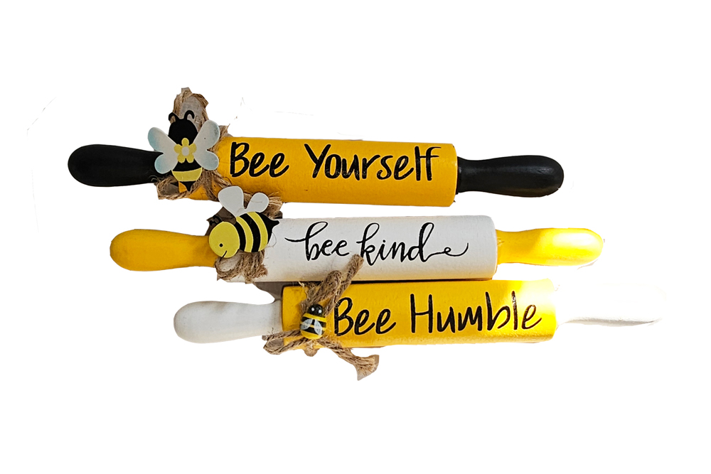 3 Pieces Bee-themed Rolling Pin Accessory